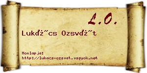 Lukács Ozsvát névjegykártya